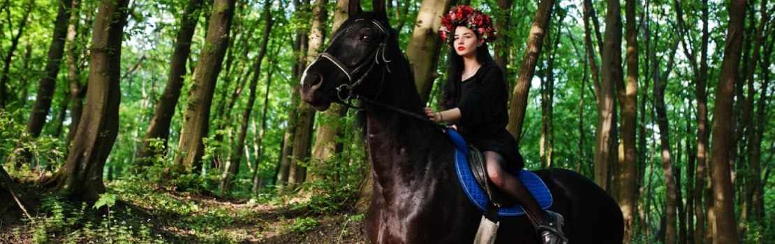 horse riding in the jungle